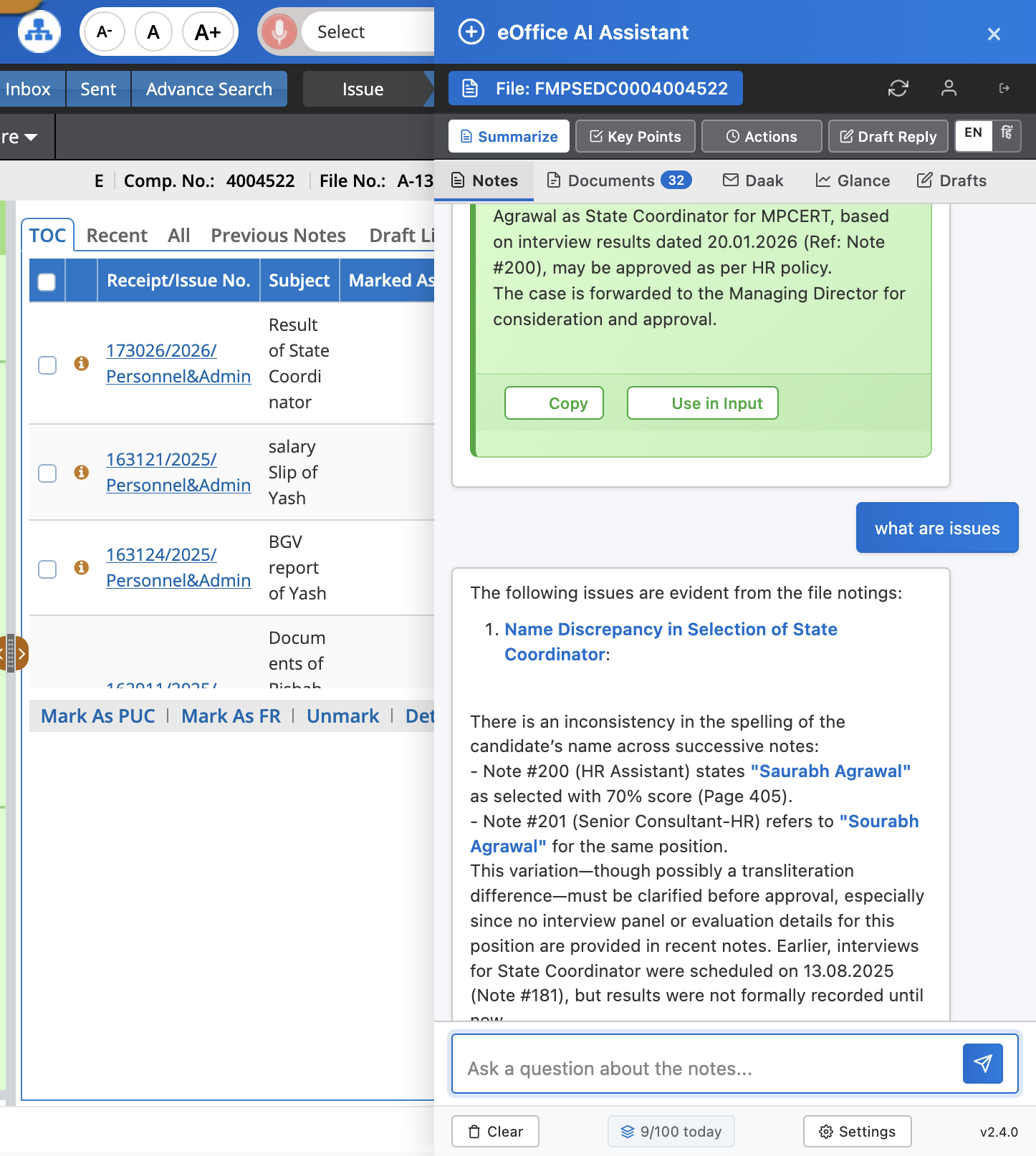 Issue Detection & Follow-up